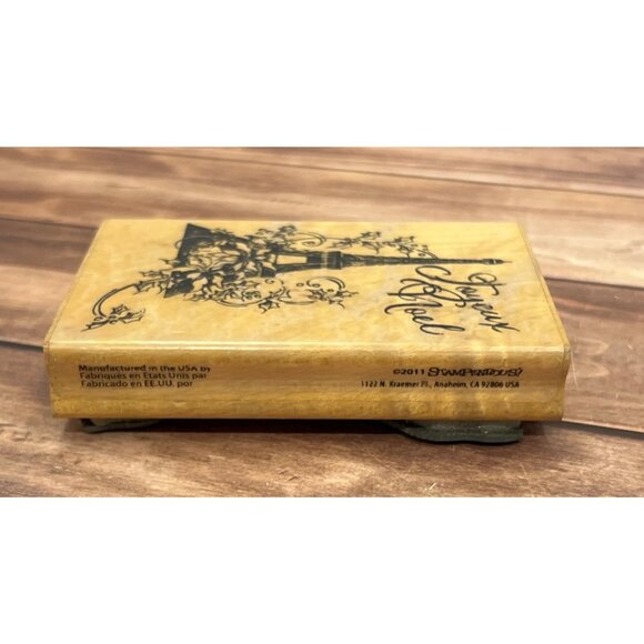 2011 STAMPENDOUS P129 EIFFEL NOEL WOOD MOUNTED RUBBER STAMP CHRISTMAS - Picture 3 of 4